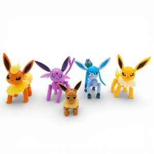 Lot of‎ 5 Pokemon MEGA Construx Articulated Building Block Figures 2019 Eevee